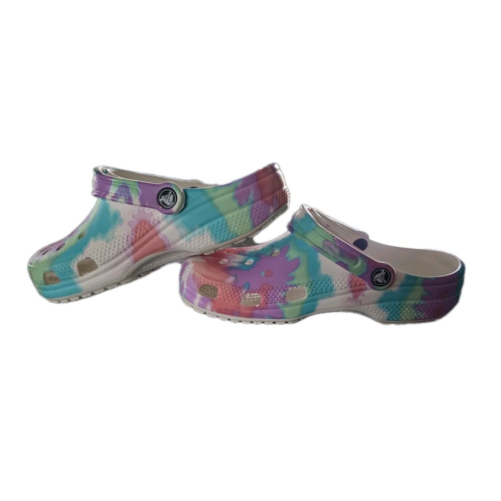CROCS Women's Size 9 TieDye Very Clean Water Resistant  Casual Slip On Carnival - Picture 7 of 9